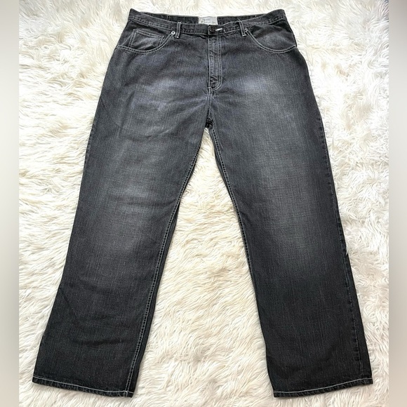 VTG Jeanuin Bleu Loose Baggy Acid Wash Jeans Gray Denim 40x34 (41x33) Y2K - Picture 2 of 13